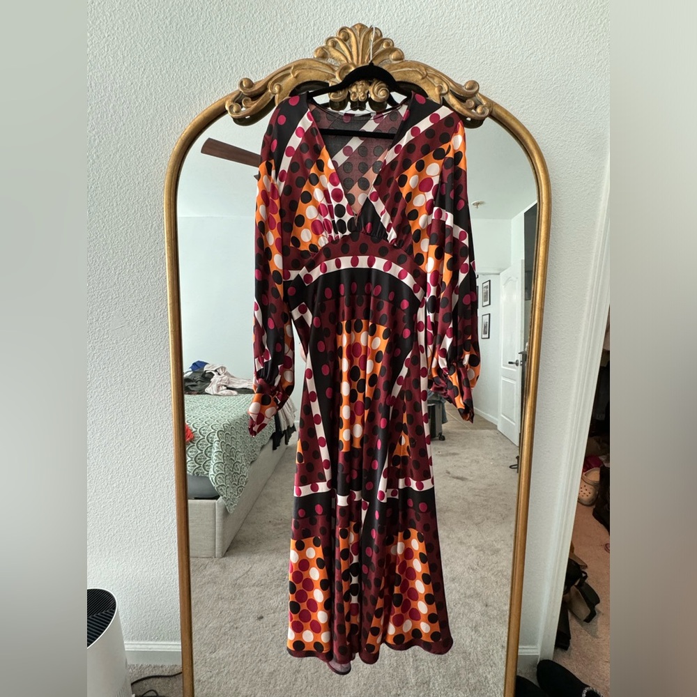 Zara Retro Polka Dot Maxi Dress
